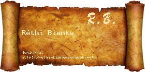 Réthi Bianka névjegykártya